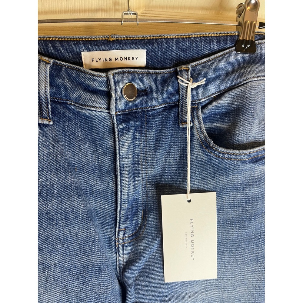 Vervet Flying Monkey High Rise Wide Leg Jeans Medium Wash Blue Denim Size 28 NWT